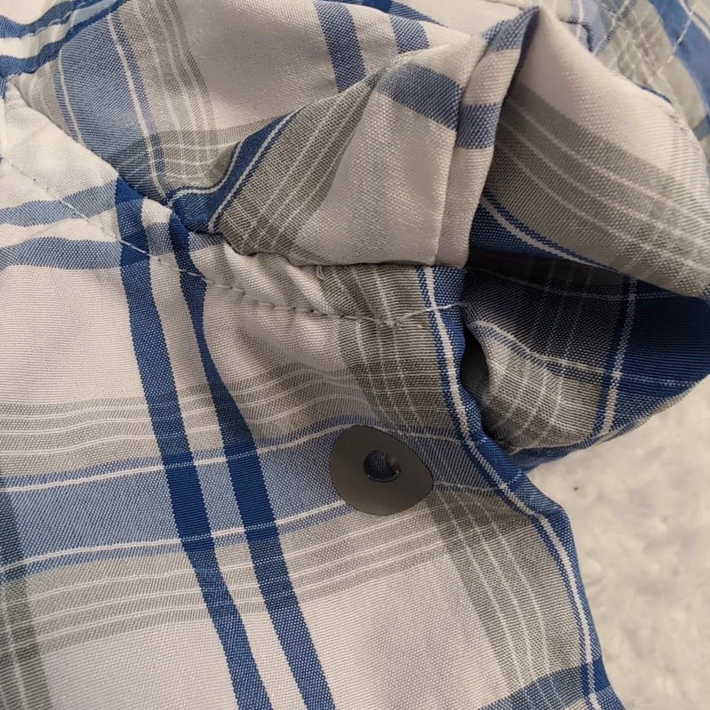 LL Bean Cool Weave Shirt‎ Long Sleeve Mens Blue & White